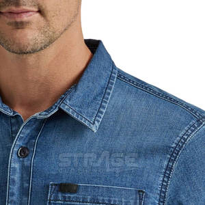 Camisa de Mezclilla para Hombre, Estilo Moderno, Costuras Limpias, Casual, Transpirable, 100% Algodón, Fácil de Usar - Product Image 4