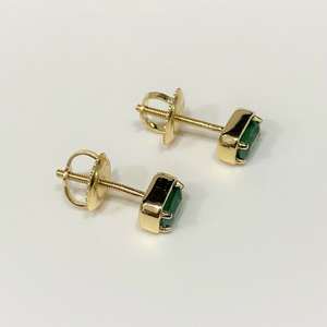 Boucles d'oreilles vintage 14 carats en or jaune massif plaqué rhodium 2CTW serties de diamants Boucles d'oreilles pour femmes Cadeau de mariage - Product Image 5