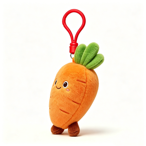 <b>Customized</b> Carrot Plush <b>Keychain</b>, Veggie Bag Charm, Plush toy Keyring, Mini Vegetable Plush - Product Image 3