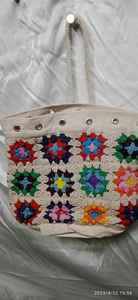 กระเป๋าสะพายไหล่ทำจากผ้าฝ้ายทำจาก100% ทำจากเส้นด้ายคอตตอนสำหรับขายโดยร้านเครื่องประดับแฟชั่น - Product Image 2