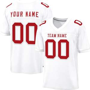 Camisetas de fútbol americano de malla de secado rápido OEM, tela de poliéster personalizada, impresión por transferencia de calor, venta al por mayor, ropa de alta calidad - Product Image 4