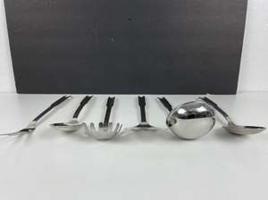 Juego de servidor de pasta gris en acero inoxidable con acabado de espejo perfecto para soluciones elegantes de servicio de mesa y utensilios de cocina - Product Image 3