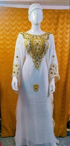 Caftan de Dubaï 2024-Robe musulmane traditionnelle magnifiquement colorée avec perles de pierre de travail manuel au design marocain-Accessoire Premium - Product Image 3