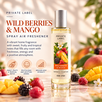 Désodorisant en spray aux fruits sauvages et mangue, marque privée, 100 ml |   Parfum tropical fruité sucré |   Fabricant OEM Espagne