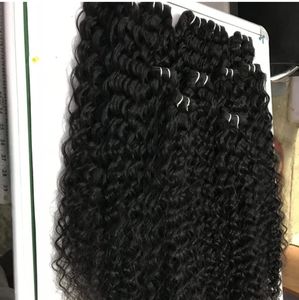 Indian Factory Wholesale Best Price Double Weft Wig Extensions Raw Virgin Remy Hair Soft Bouncy Tight Curly Machine Wig - Product Image 1