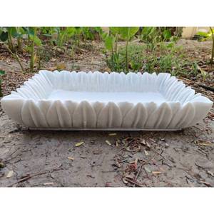 Objets uniques de bol décoratif en marbre rectangulaire fait à la main pour la décoration intérieure - Product Image 6