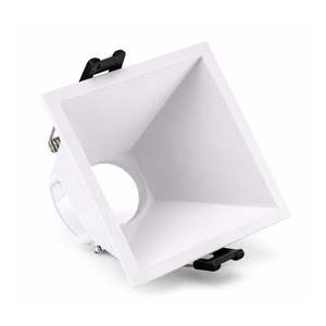 Anneau de downlight carré blanc dichroïque en PC, élégant, avec un design carré unique - Product Image 1