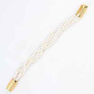 925 Sterling <b>Silver</b> Twisted <b>Bracelet</b> with 5 Rows of Pearls Elegant Pearl <b>Bracelets</b> & <b>Bangles</b> - Product Image 3
