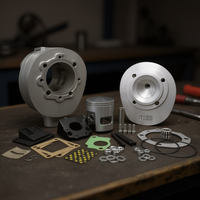 Nouveau Kit Cylindre en Aluminium 225cc Pinasco GS160-SS180 Modèle 26031907 Têtes de Remplacement Haute Performance pour Moto de Route