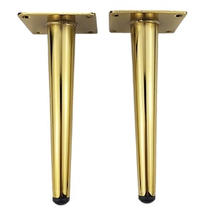PKCT003-Industrial Modern Dining <b>Table</b> Furniture Legs 20cm High Stainless Steel Conical with Gold Plating for Hospital Use - Product Image 2