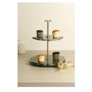 เรซิ่นพร้อมขาตั้งโลหะและที่วางเค้กและที่วางเค้กเครื่องมือวางขนมหวานแบบกลม - Product Image 4