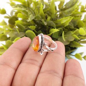 Pierre précieuse ovale en citrine certifiée IGI, argent sterling 925, bijoux pour femmes, pierre de naissance de novembre, cadeau de Noël pour maman - Product Image 3