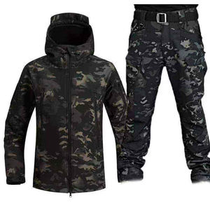 Ensemble de veste tactique de combat d'hiver respirante en coton 100% Rip-Stop camouflage unisexe, veste en peau de requin, grande taille - Product Image 1