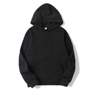 Pull-over personnalisé à capuche pour homme grande taille 100% coton noir lourd hiver surdimensionné OEM teint uni avec étiquette personnalisée - Product Image 6