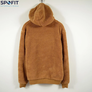 Sweat-shirt à capuche surdimensionné en molleton sherpa noir personnalisé 100% coton 2025, lourd, pour hommes - Product Image 5