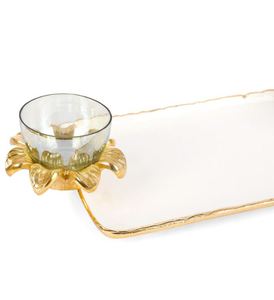 Vente en gros de centres de table décoratifs blancs en métal design de luxe - Product Image 2