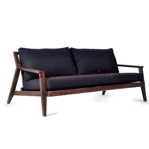 Modern Minimalist Rustic Brown Teak <b>Outdoor</b> <b>Sofa</b> with Sunproof Cushion for Home Living and Hotel Patio Use - Product Image 3
