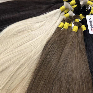 Prix de vente en gros extensions de cheveux en vrac 100% cheveux humains vierges vietnamiens couleur blonde 60cm double tirage - Product Image 1