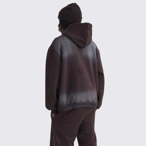 Chándal de invierno de 2 piezas para hombre transpirable 360Gsm algodón orgánico holgado polar Jogger capucha de gran tamaño patrón sólido impreso - Product Image 6