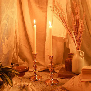 Gold Candle Holder Metal Christmas Decoration for <b>Parties</b>-Iron Candle Stand with <b>Box</b> Packaging - Product Image 1