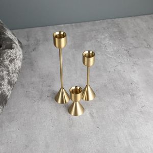 Portavelas de metal plateado moderno con cubierta de huracán de vidrio para velas de Pilar, hogar, boda, evento y decoración de mesa - Product Image 4