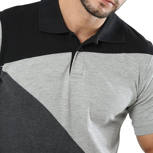 Polo al por mayor logotipo personalizado talla grande contraste de colores camisetas de golf manga corta 100% algodón bordado polos de hombre - Product Image 3