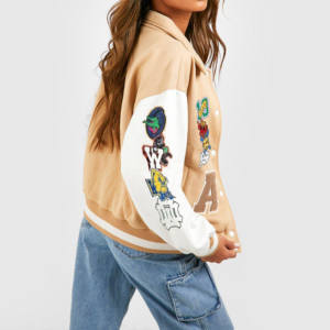 Haute qualité personnalisé Baseball dames uniforme manteau femmes XL décontracté Bomber veste respirant tissé tissu pour la saison d'automne - Product Image 5