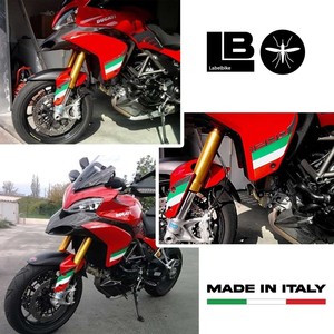 Adesivi Laterali 3D per Moto Ducati Multistrada 1200 2010-2014, Decalcomanie Tricolore Italia per Serbatoio - Product Image 2