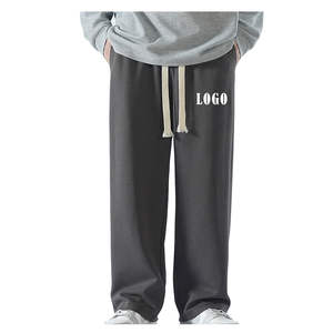 Pantalones Deportivos de Felpa para Hombre, Cintura Media Elástica, 100% Algodón, con Logotipo Bordado, Estilo Casual, Holgados, Ecológicos, Estilo Urbano - Product Image 4