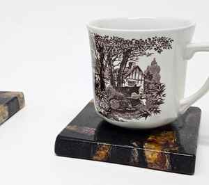 Ensemble de sous-verres de luxe en marbre, grandes dalles flamme, imperméables, pour intérieur - Product Image 5