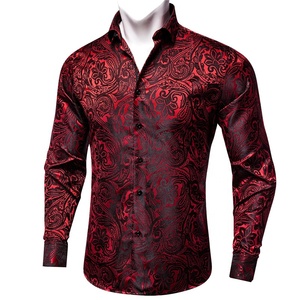 <span class=keywords><strong>Chemise</strong></span> Habillée <span class=keywords><strong>Homme</strong></span> Grande Taille Rouge Cachemire Boutonnée Décontractée Manches Longues Jacquard <span class=keywords><strong>Fleurie</strong></span> pour <span class=keywords><strong>Mariage</strong></span> - Product Image 1