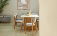 Mesa de Comedor Plegable Portátil de Lujo Moderno de Alta Gama, con Cubierta de Madera Maciza y Mármol, Resistente y Duradera, de Primera Calidad, para Comedor u Hotel, 10 Personas