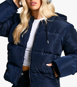 American Size Puff Printing Women Cotton Padded Jacket Hip Hop Style Zipper Closure Urban Design <b>Long</b> Sleeved <b>Waistcoat</b> - Product Image 1