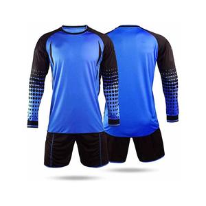Conjunto de camiseta de fútbol Unisex de alta calidad, uniforme de portero de manga larga para adultos, pantalones cortos, Impresión de nombre personalizado, servicio OEM 100% - Product Image 3