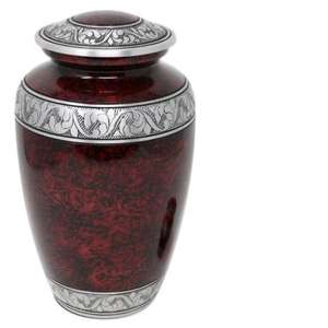 Urna Funeraria Grande para Adultos con Grabado Floral de Hojas Curvadas, Urna de Cremación de Metal, Artesanías, Urnas de Estilo Americano, Proveedor de Artículos Funerarios - Product Image 1