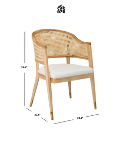 Silla de Comedor Marvellina Moderna de Madera de Teca Sólida, Tapicería de Poliéster Ecológica Hecha a Mano, Silla Elegante de Primera Calidad - Product Image 4