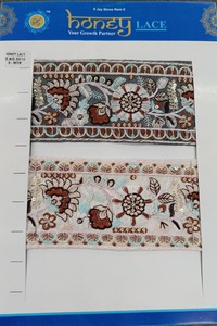 Tissu de dentelle brodée florale colorée exquise détaillant complexe pour la mode élégante et la décoration intérieure pour les garnitures de sac - Product Image 4