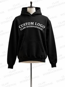 Sudaderas con capucha de lana de invierno de poliéster y algodón 100% para hombre, sudaderas con capucha térmicas de patrón sólido con capucha personalizada - Product Image 2