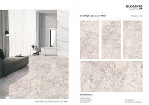 Azulejos de porcelana pulida brillante esmaltada de 600x1200mm, azulejos para el hogar con aspecto de mármol, azulejos grises para Hotel - Product Image 3