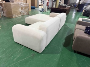 Современный модульный диван-кровать L-образной формы в скандинавском минималистичном стиле из ткани для гостиных в квартирах и виллах - Product Image 5