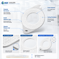 Patch adhésif micro-perforé non tissé découpé sur mesure pour capteur CGM avec trous d'aération, fabricant OEM de patchs de rétention CGM
