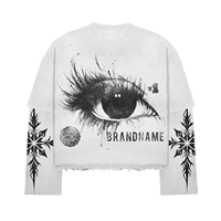 T-shirts décontractés pour hommes à manches longues, col rond, 100% coton, double couche, séchage rapide, respirants, coupe ample et épaisse, style vintage