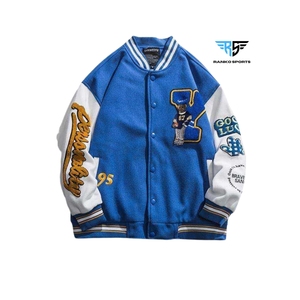 แจ็กเก็ตเบสบอลสำหรับผู้ชายเสื้อแจ็กเก็ตกันหนาวแบบลำลองปกตั้งมีหลายสี - Product Image 5