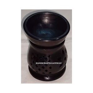 Calentador de aceite aromático tallado de esteatita de calidad n. ° 1 forma redonda con diseño moderno pulido fino hecho a mano para regalos de Diwali - Product Image 1