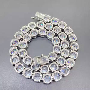 Chaîne de tennis en argent sterling 925 personnalisée de bijoux de rappeur nouvelle mode diamant glacé blanc Moissanite Bracelet à maillons fins - Product Image 4