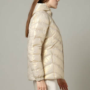 แจ็กเก็ตขนปุยสำหรับผู้หญิงอบอุ่นแขนยาวระบายอากาศได้มีฮู้ดพิมพ์ลายกันน้ำฤดูหนาว - Product Image 3