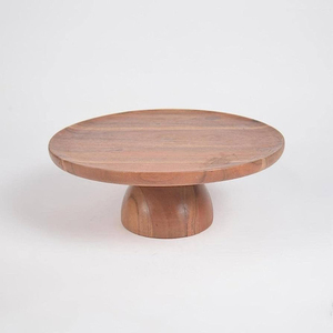 High Quality Natural Wood Finishing Color Acacia Wood <b>Cake</b> Stand/ Wooden Hand Carved <b>Cake</b> Stand - Product Image 5