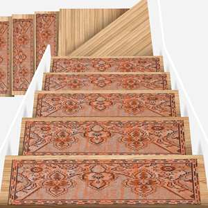 Tapis orange, tapis au design kilim, tapis imprimé, motif géométrique, gobelin - Product Image 4