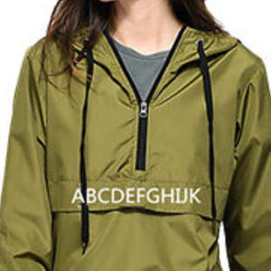 Chaqueta Cortavientos Personalizada Unisex Verde Oliva con Capucha, Transpirable, Resistente al Viento, con Cremallera - Product Image 6