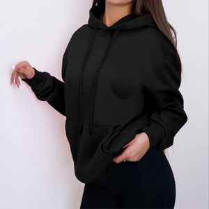 OEM Womens Hoodie <b>Long</b> Sleeve Pullover <b>Sweatshirt</b> Custom Embroidery Print Private Label Fleece Direct Wholesale - Product Image 1